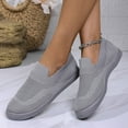 thumbnail image 5 of Miluxas Women's Flats Slip On Go Walk Shoes for Women Comfortable Walking Sneakers Knit Low Wedge Dressy Ballet Shoes Gray 6(37), 5 of 7