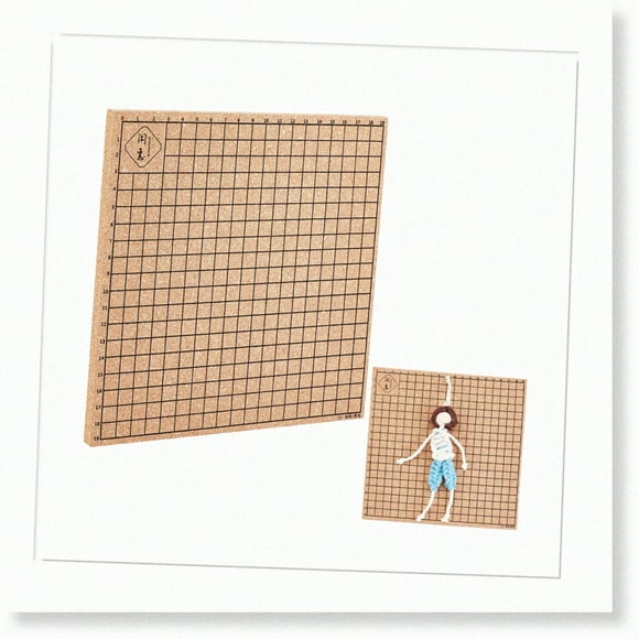 Handmade Macrame Project Board - 7.8x7.8" Square Braiding Helper with Double-Sided Grids and Circles - Large Cork Board for Bracelet, Hair Braid, and Wigs - Tan Color - 1pc