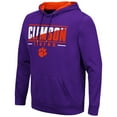thumbnail image 2 of Men's Colosseum Purple Clemson Tigers Slash Stack 2.0 Pullover Hoodie, 2 of 3
