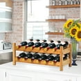 thumbnail image 2 of Gymax 2-Tier Bamboo Wine Rack for 12 Bottles Display Storage Shelf Holder, 2 of 10