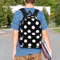 thumbnail image 4 of Easygdp Black and White Polka Dot Mochila Ligera de 15 Pulgadas para Estudiantes, Mochila Cómoda para la Escuela y Viajes, Correas Ajustables, 4 of 6