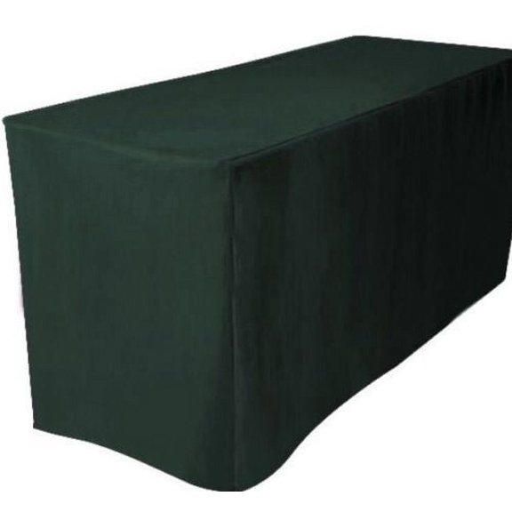 6' ft. Fitted Table Cover WATERPROOF Table Cover Patio Shows Outdoor 10 Colors", (Color: Hunter Green)