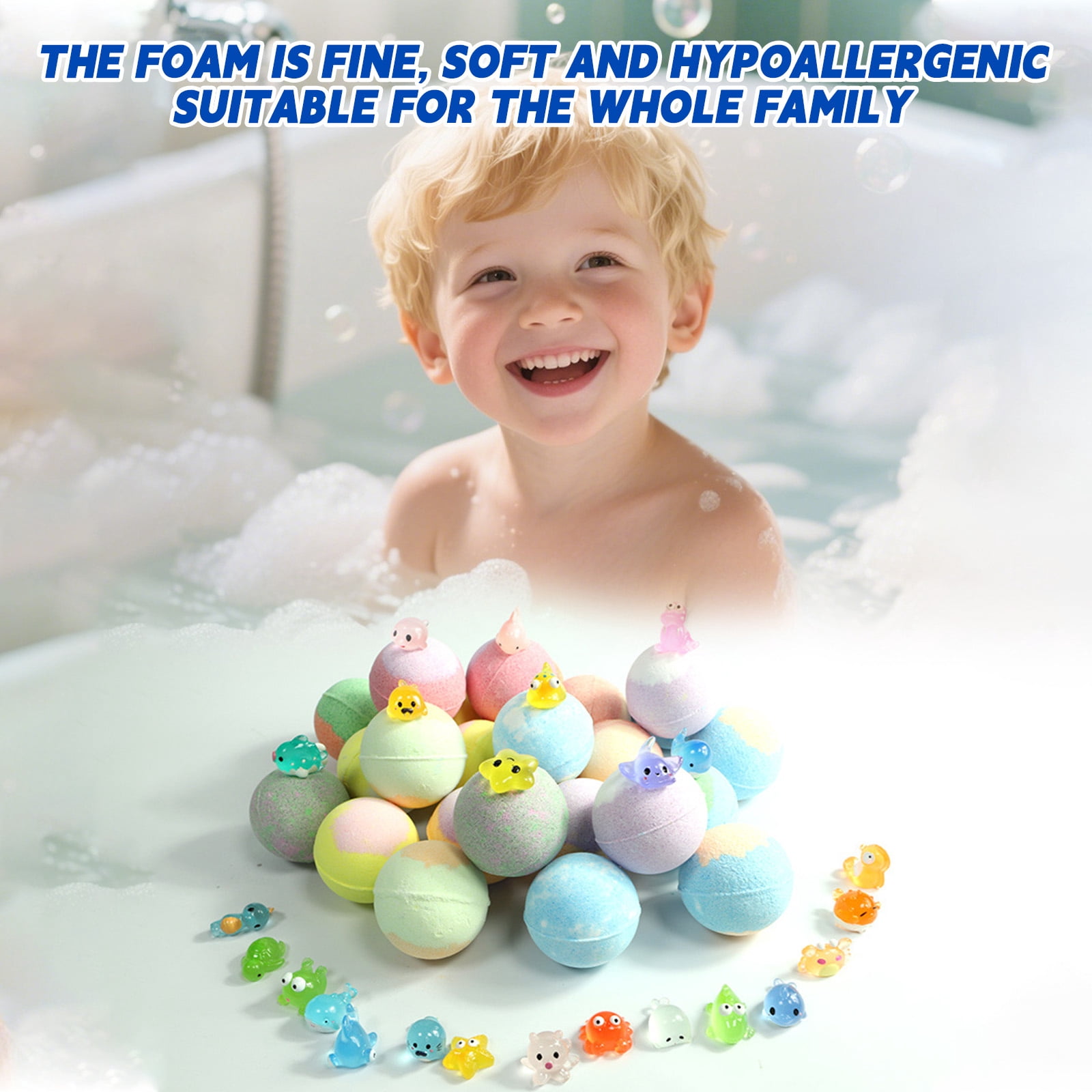 Bath Bomb for Kids with Surprise Inside, 24 Pcs Bath Bomb, Easter Gifts for Kids, Easter Basket Stuffers, Bubbles for Kids, Bath Toys for Kids