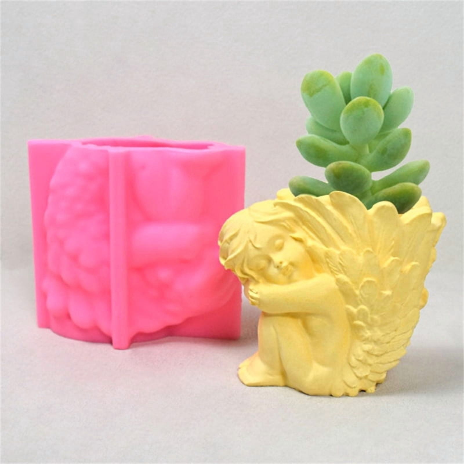 Succulent Planter Resin Mold Girl Flower Pots Silicone Molds for Home Decor