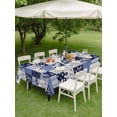 thumbnail image 5 of 52x70 Inch Outdoor Tablecloth with Umbrella Hole Zipper Rectangle Purple Botanical Rectangular Tablecloths Outside Waterproof Summer Vintage Plaid Flower Leaf Patio Table Cloth Cover for Picnic Party, 5 of 8