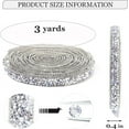 thumbnail image 2 of 6 Yards Self Adhesive Rhinestone Ribbons,Bexikou 2 Rolls Diamond Ribbon Crystal Ribbon Roll,Rhinestone Ribbon Crystal Car Sticker for DIY Art Crafts Car Phone Decoration (Silver), 2 of 7