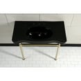 thumbnail image 3 of Kingston Brass VPB136K7ST Imperial 36" Ceramic Console Sink with Stainless Steel Legs (8-Inch, 3-Hole), Black/Brushed Brass, 3 of 8