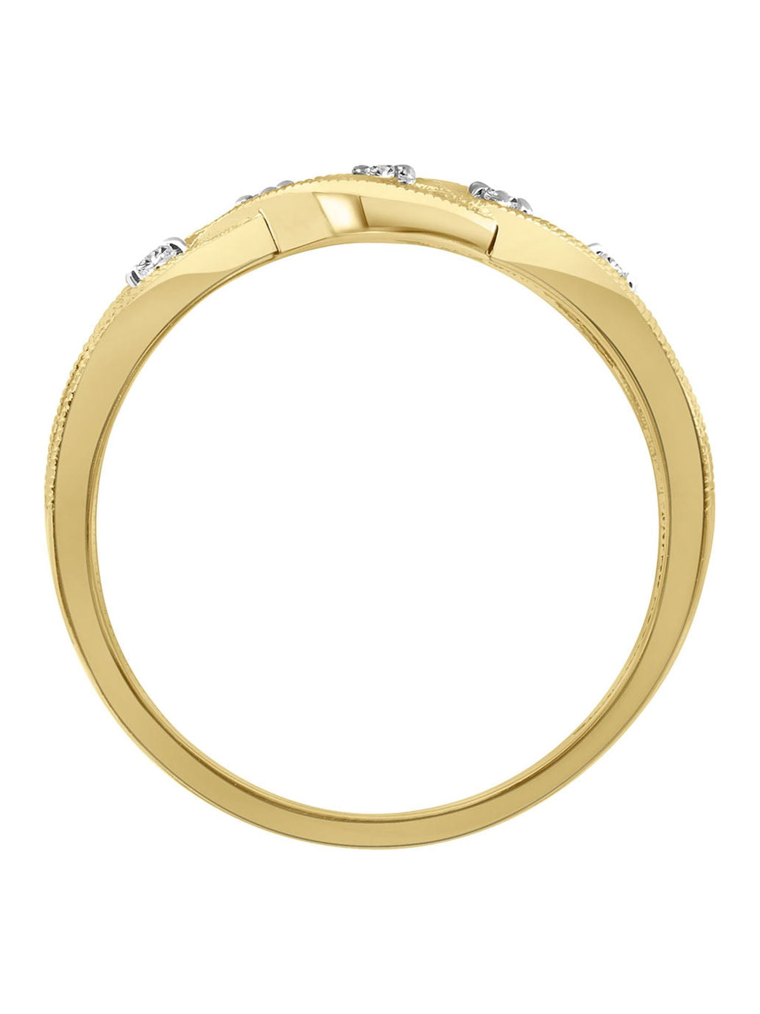 Keepsake Diamond-Accent Interlaced Anniversary Band in 18K Yellow Gold over Sterling Silver