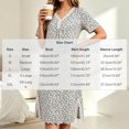 thumbnail image 3 of Yongwang Women's Fashion Nightgown Short Sleeve V Neck Nightdress Casual Home Loose Fit Sleepdress with Lace Trim, 3 of 5