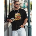 thumbnail image 3 of Hamburger T Shirt for Men Graphic Short Sleeve Top Tees, 3 of 8