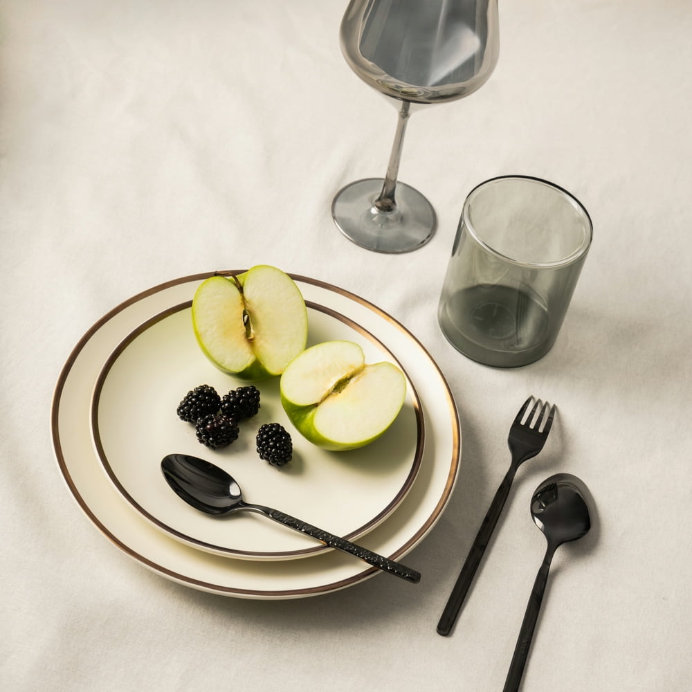 Thyme & Table Everest Ceramic Salad Plate, Off-White with Gold Rim