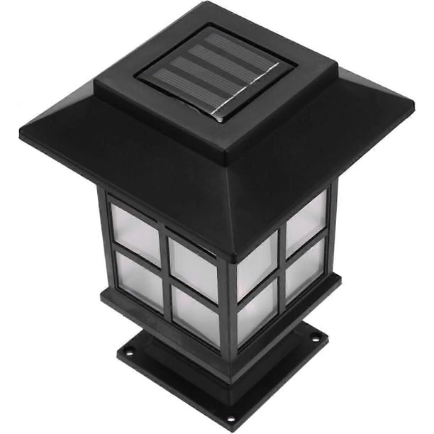 2 Pieces Outdoor Street Lights Outdoor Solar Light Solar Lamps Solar Pillar Lights Solar Powered Pillar Lights Solar Lawn Lights Outdoor Street Lamp