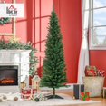 thumbnail image 2 of HOMCOM 6' Pencil Christmas Tree, Slim Artificial Xmas Tree with Realistic Branches, Sturdy Stand, Green, 2 of 8