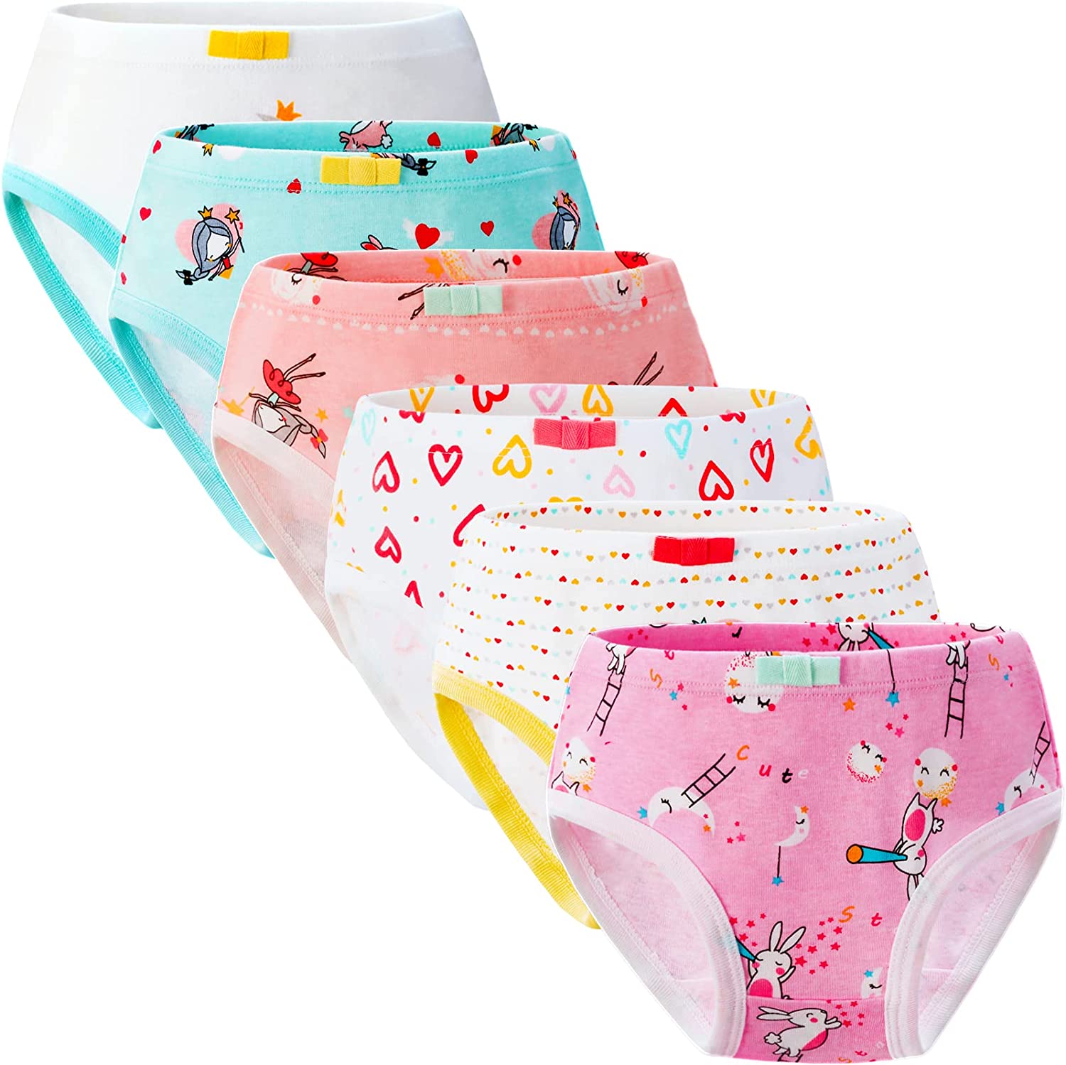 SYNPOS Girls Underwear 100 Cotton Underwear for Girls Breathable