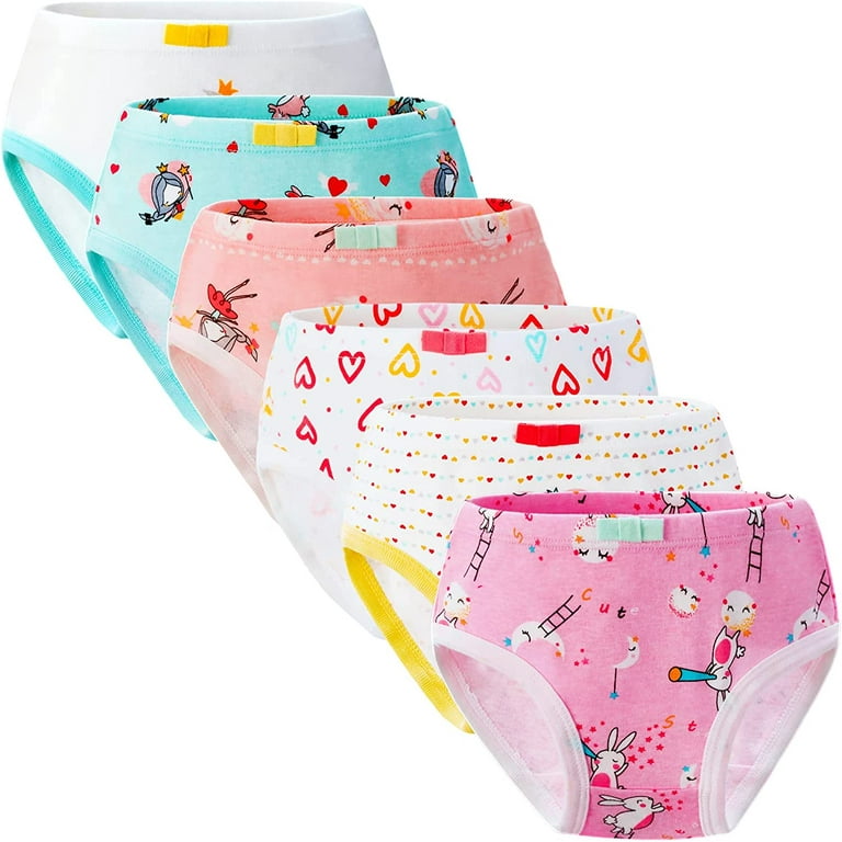  Girls Underwear 100% Cotton Underwear For Girls Breathable  Toddler Girl Underwear Comfort Baby Girls Panties 6 Packs