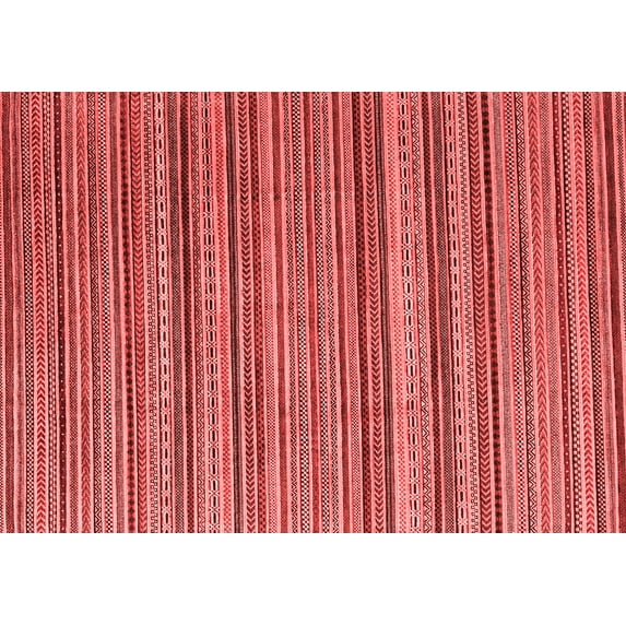 Ahgly Company Indoor Rectangle Abstract Red Modern Area Rugs, 8' x 10'