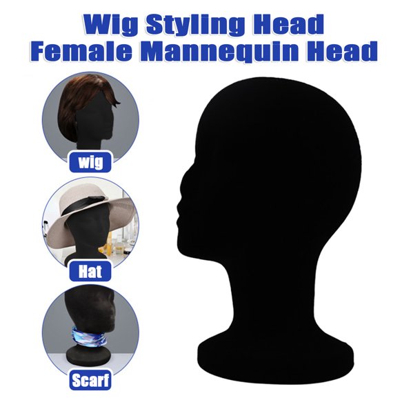 Foam Wig Head Tall Female Mannequin Head Hairpieces Display Holder Hats Sunglasses Headphone Headwear Stand Cosmetics Model Head Prop