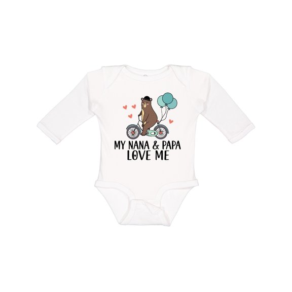 Inktastic My Nana Papa Love Me Grandchild Boys Long Sleeve Baby Bodysuit
