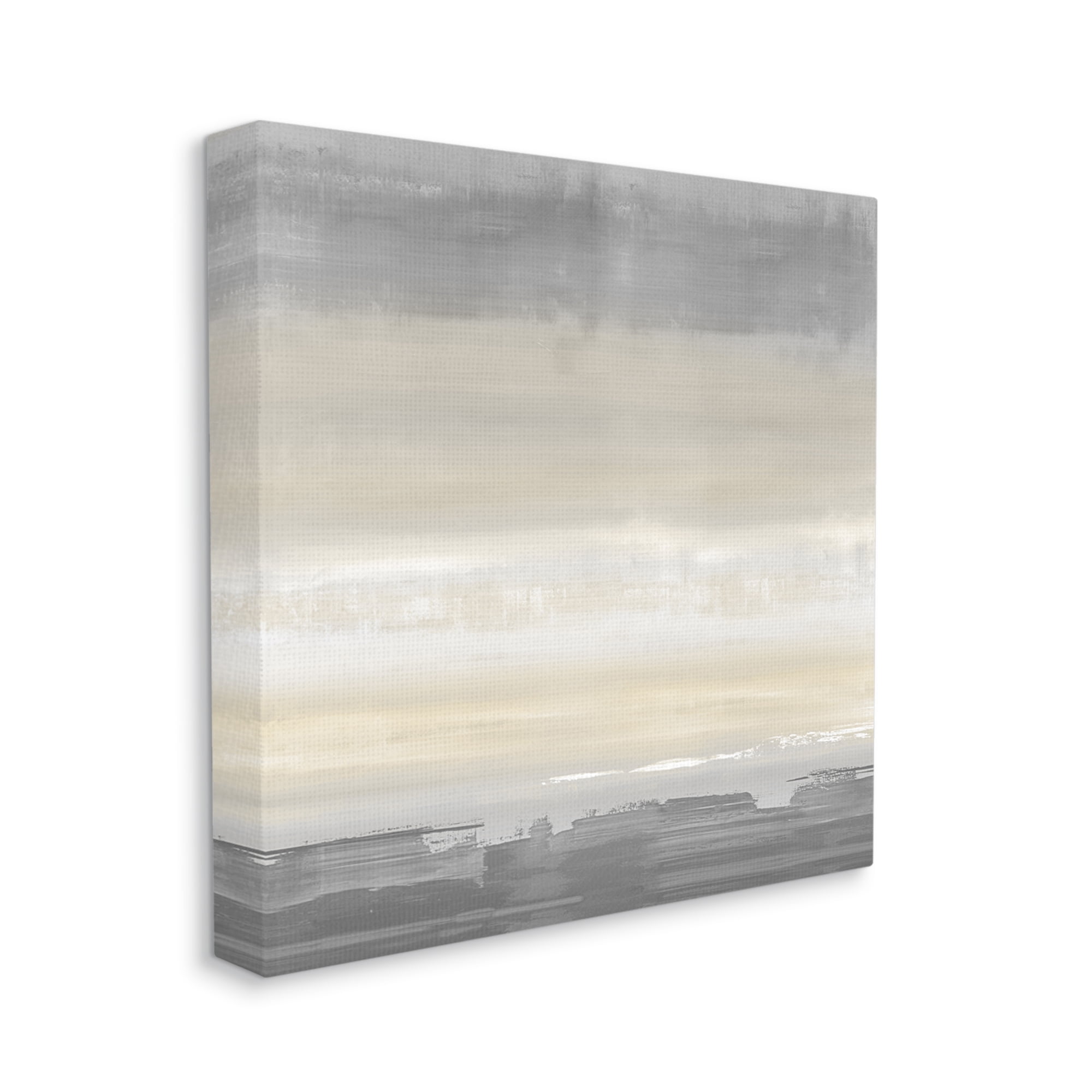 Stupell Industries Grey Abstract Landscape Abstract Painting Gallery Wrapped Canvas Art Print Wall Art, 17 x 17