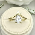 thumbnail image 6 of HeartsAndYou 1.5ct Engagement Ring for Women Pear Cut Moissanite Curved Chevron Women 18k Yellow Gold Over Silver, 6 of 9
