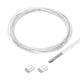 thumbnail image 1 of Cable de acero inoxidable de 16 pies 304 con recubrimiento de vinilo de 1/24" con 2 fundas de aluminio blancas, 1 of 7