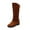 Brown, variant on Fesfesfes Fuzzy Boots for Women Warm Retro Suede Low Heel Round Boots Shoes US:6.5(38)
