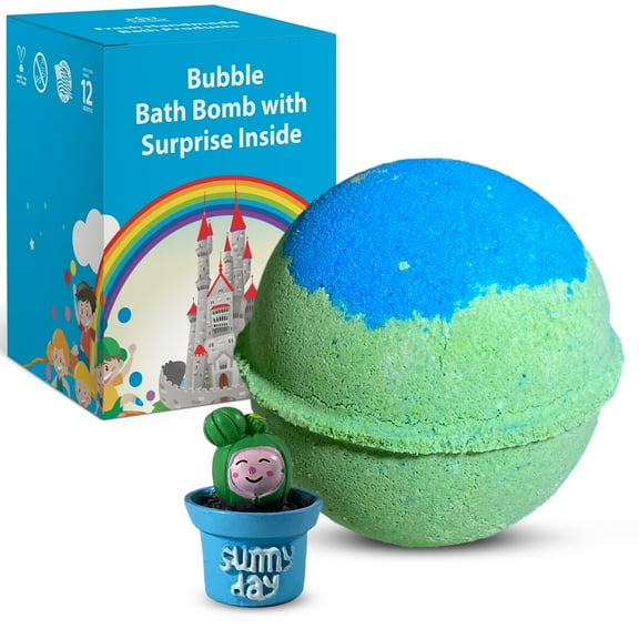 Bath Bomb for Kids with a Surprise Toy Cactus Inside Handmade in USA Natural and Safe by Relaxcation