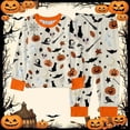 thumbnail image 2 of REDARER Pumpkin Ghost Bat Witch Print 2 Piece Long Sleeve Kids Pajama Set Soft Cozy Sleep Loungewear Outfit for Halloween Night Family Holiday Wear,3-4 Years, 2 of 3