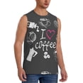 thumbnail image 2 of Daiia I Love Coffee Printed Men's Tank Tops,Casual Soft Sleeveless Gym Muscle Shirts Bodybuilding Tee-XX-Large, 2 of 8