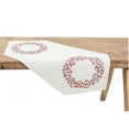 thumbnail image 2 of Holly Berry Wreath Christmas Table Runner 16"x36", Linen Blend Gray 15"x70", 2 of 5