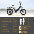 thumbnail image 7 of Totem Hauler Electric Bike for Adults, 20" Fat Tire Electric Bike, 750W Motor, 48V Battery, 15Ah, 7 Speeds, Suspension Fork, 7 of 7