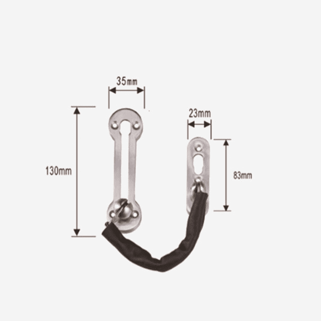 Cadena de acero inoxidable ShuxiuWang con Cerradura de perno deslizante plata