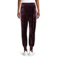thumbnail image 3 of Time and Tru Women's Plush Velour Joggers, 3 of 5