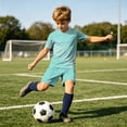 thumbnail image 6 of LJEFF Kids 2PC Soccer Uniform Set, Elastic Waist Quick Dry Short Sleeve Summer Boy Sports Outfit Green Size 13 T, 6 of 9