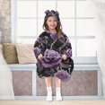 thumbnail image 7 of FORMRS Wearable Blanket Hoodie with Sleeves for Kids Cozy Flannel Sweatshirt, Black Roses, 7 of 7