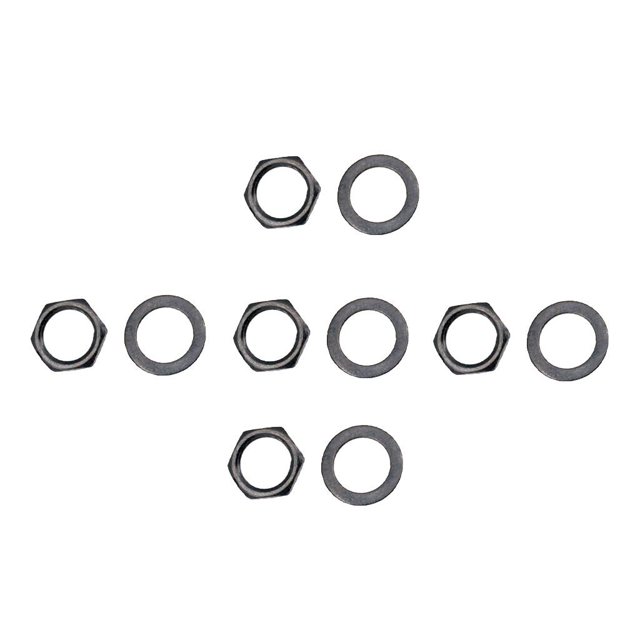 5 Unids Tuercas de Enchufe + 5 Unids Arandelas de Potenciómetro Para Partes De Guitarra Eléctrica 9.36mm Sunnimix