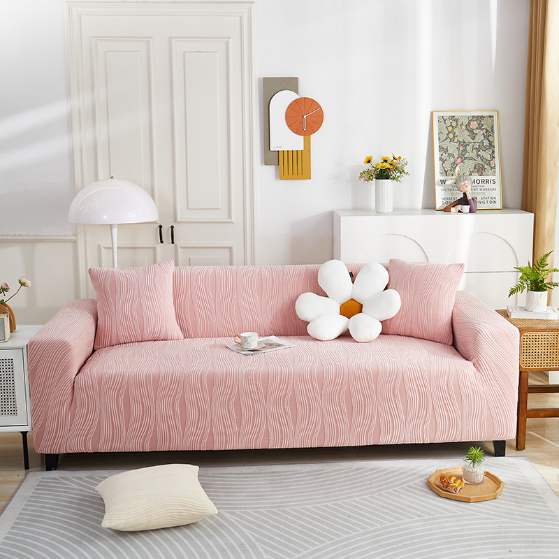 suxuMhao Loveseat Sofa Slipcovers, 2 Seater Couch Covers for Sofa, Washable Stretch Couch Covers, Sofa Protector with Stylish Line Design, 57-72.83 Inches, Pink Slipcovers, 1 Piece