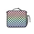 thumbnail image 3 of Multicolor Checkered Pattern Insulated Lunch Bag with Shoulder Strap and Bottle Holder,Bento School Lunch Bag Box,11x9.5x3.5 Inches, 3 of 4