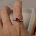 thumbnail image 5 of HeartsAndYou 2ct Natural Ruby & Diamond Engagement Ring Milgrain Trilogy 14k SOLID White Gold, 5 of 8