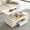 White, variant on Lift-Top Coffee Table with 4 Storage Stools, Modern Multi-Functional Center Table with Foldable Dining Top, Adjustable Coffee Table for Living Room, Black