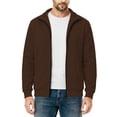 thumbnail image 6 of TRUNZI Men's Zip Up Jackets Long Sleeves Stand Collar Casual Daily Outdoor Lightweight Jackets with Pockets,Brown,Size S, 6 of 9