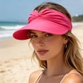 thumbnail image 5 of Cutuoiiu Women's Twisted Knot Hollow Top Sun Visor Hat Ponytail Friendly Stretch Open Top Cap Lightweight Outdoor Sun Hat for Beach Golf Running Travel, 5 of 6