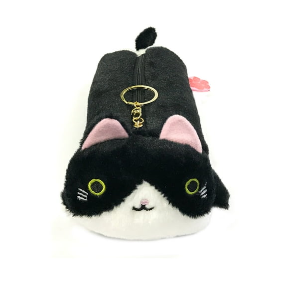 Wrapables? Cute Cat Pouch Plush Pencil Case, Midnight