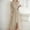 Beige, variant on Church Dresses for Women Casual Temperament French Slit Mid-length Round Neck Knitted Dress Beige S