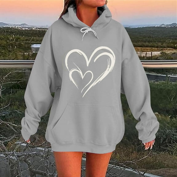 Guieoi Sweatshirts for Women Plus Size under $10.00 Women Fall Winter Casual Christmas Solid Round Neck Long Sleeve Pullover Blouse Sweatshirt Gray Black*Friday/Cyber*Monday