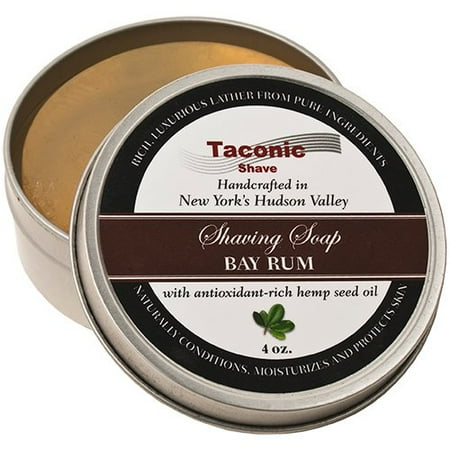 Shaving Shaving Soap Taconic Shave Barbershop Quality Bay Rum Shaving Soap with Antioxidant-Rich Hemp Seed Oil ()