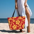 thumbnail image 2 of Beach Bag For Women, Hawaiian Style Red Yellow Beach Tote Bag Swim Pool Bag Large Tote With Pockets For Workout., 2 of 2
