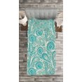 thumbnail image 3 of Ambesonne Teal and White Quilted Bedspread Set 2 Pcs, Feminine Fashion, Twin Size, Turquoise White, 3 of 3