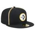 thumbnail image 3 of Men's New Era Black Pittsburgh Steelers Soutache 59FIFTY Fitted Hat, 3 of 5