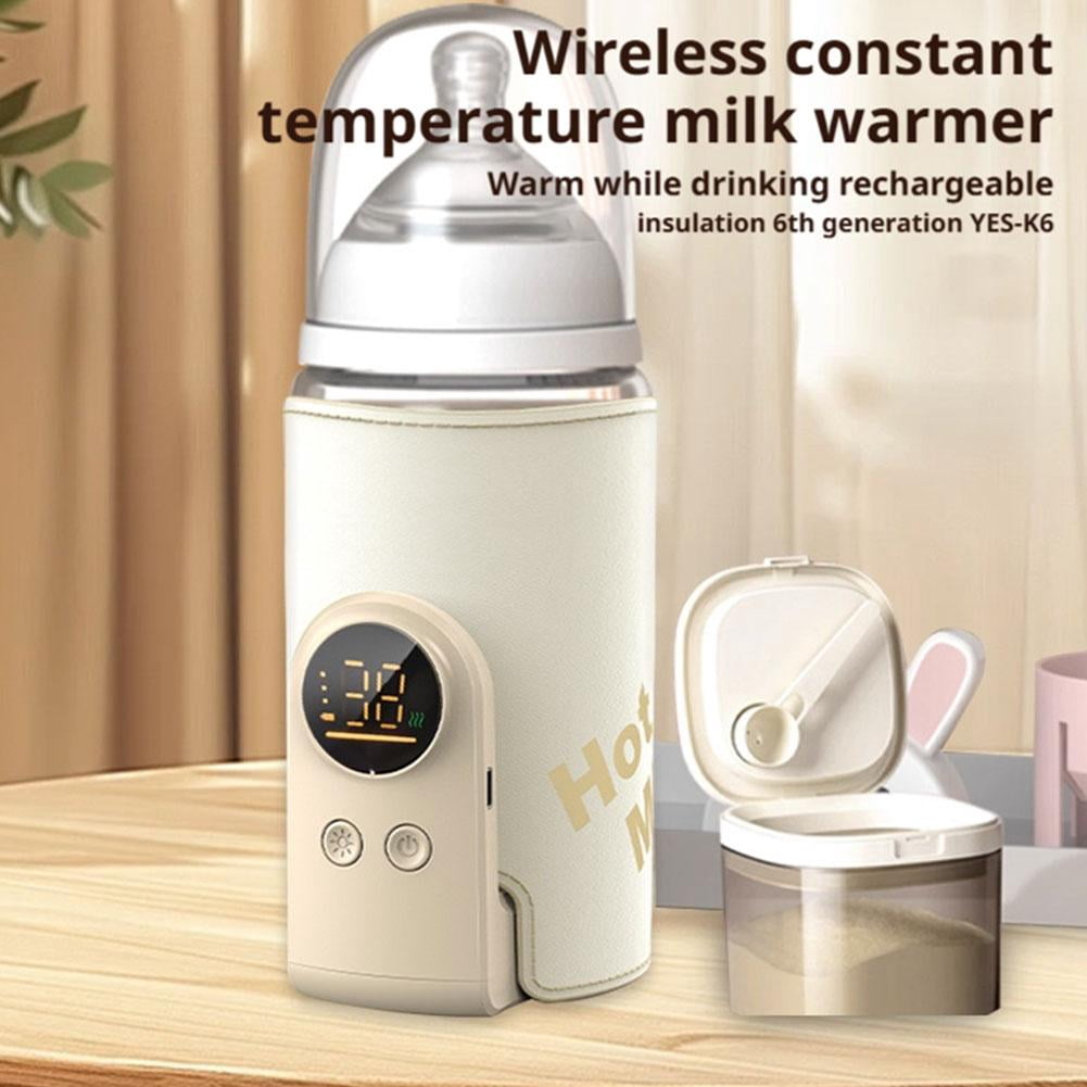 Portable Bottle Warmer for Travel 18W Fast Heating with LCD Temperature Control, 6000/8000mAh Battery-Powered Warmer for Liquids, Leak-Proof & Waterless Design for Home, Car, Outdoor Use
